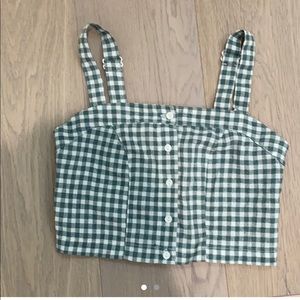 Brandy Melville RARE astrid green gingham tank NEW